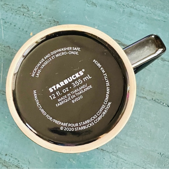 Starbucks 2020 Iridescent Metallic Oil Slick Coated Round Ceramic 12 oz. Mug - Picture 3 of 5